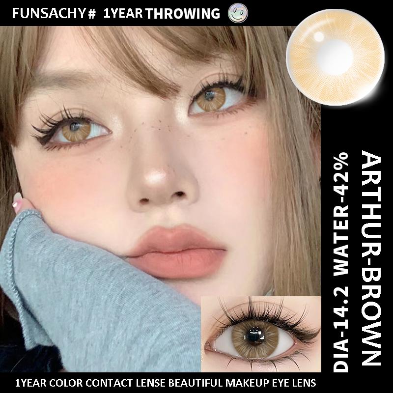 FUNSACHY 1 Pair Blue Contact Lenses for Eyes Natural Colored Contact Blue Eyes Lenses Korean Contacts Lenses Yearly Green Pupil