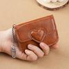 Trendy High-Value Women's Card Holder: Multi-Card Slot Heart Coin Purse, Portable and Stylish