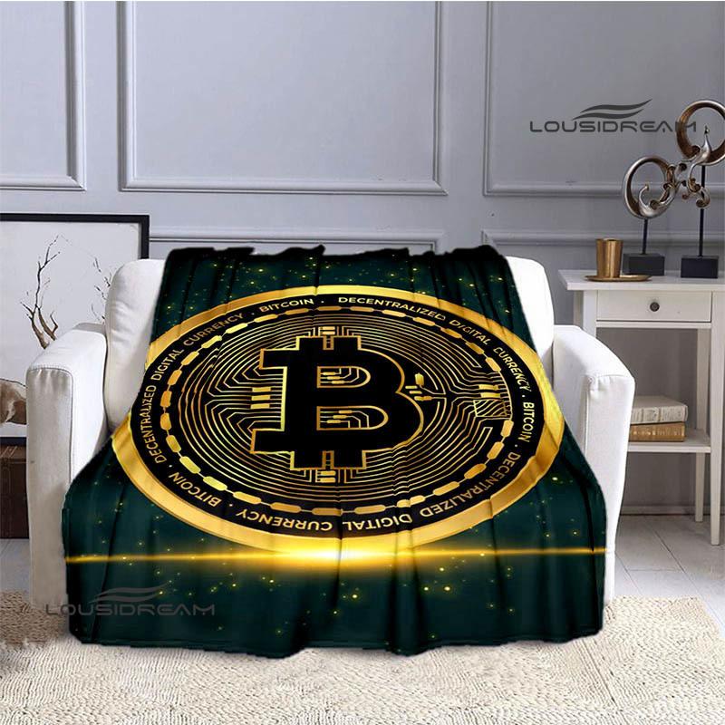 Bitcoin Fashion Printed Blanket Kids Warm Blanket Flannel Soft Cozy Blanket Sofa Bed Blanket Travel Blanket Birthday Gift