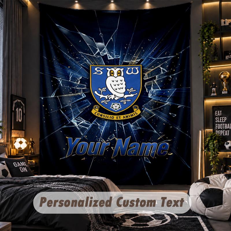 TapestrySheffield Wednesday FC Custom Name Text Personalized Wall Hanging Tapestry Home Wall Decor