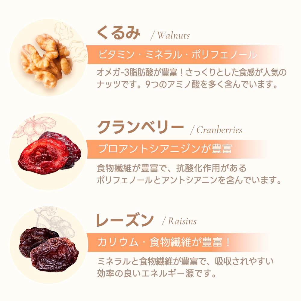 Daily Nuts & Fruits Small Pack Daily Nuts Original 1kg Individually Wrapped Almonds Walnuts Peanuts Raisins Cranberries No Salt Added