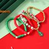 2024 European & American Christmas Beaded Polymer Clay Bracelet Set - Festive Christmas Tree Design