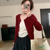 2025 Spring Korean Style Women's Slimming Knit Cardigan - Versatile, Round Neck