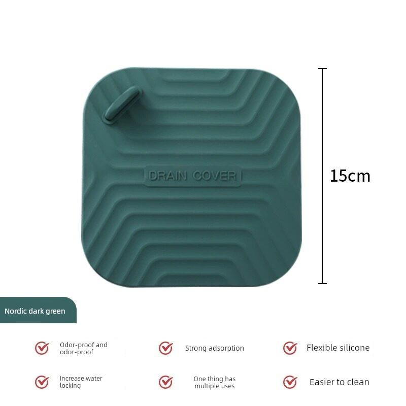Floor Drain Deodorizer Silicone Mat Sewer Anti-Odor Device Sealing Cover Bathroom Toilet Floor Drain Sticker Sealing Cover