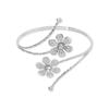 Punk Metal Leaves Flower Upper Arm Bracelets Bangles for Women Girls Cuff Bangle Adjustable Armlets Hand Jewelry Men