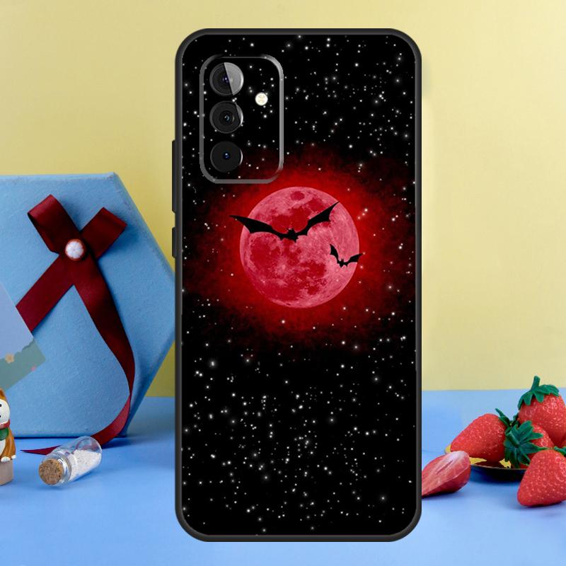 Чехол с летучими мышами и полной луной в готическом стиле для Samsung Galaxy A36 A56 A26 A16 A06 A13 A33 A53 A15 A35 A55 A34 A54 A12 A32 A52 A17