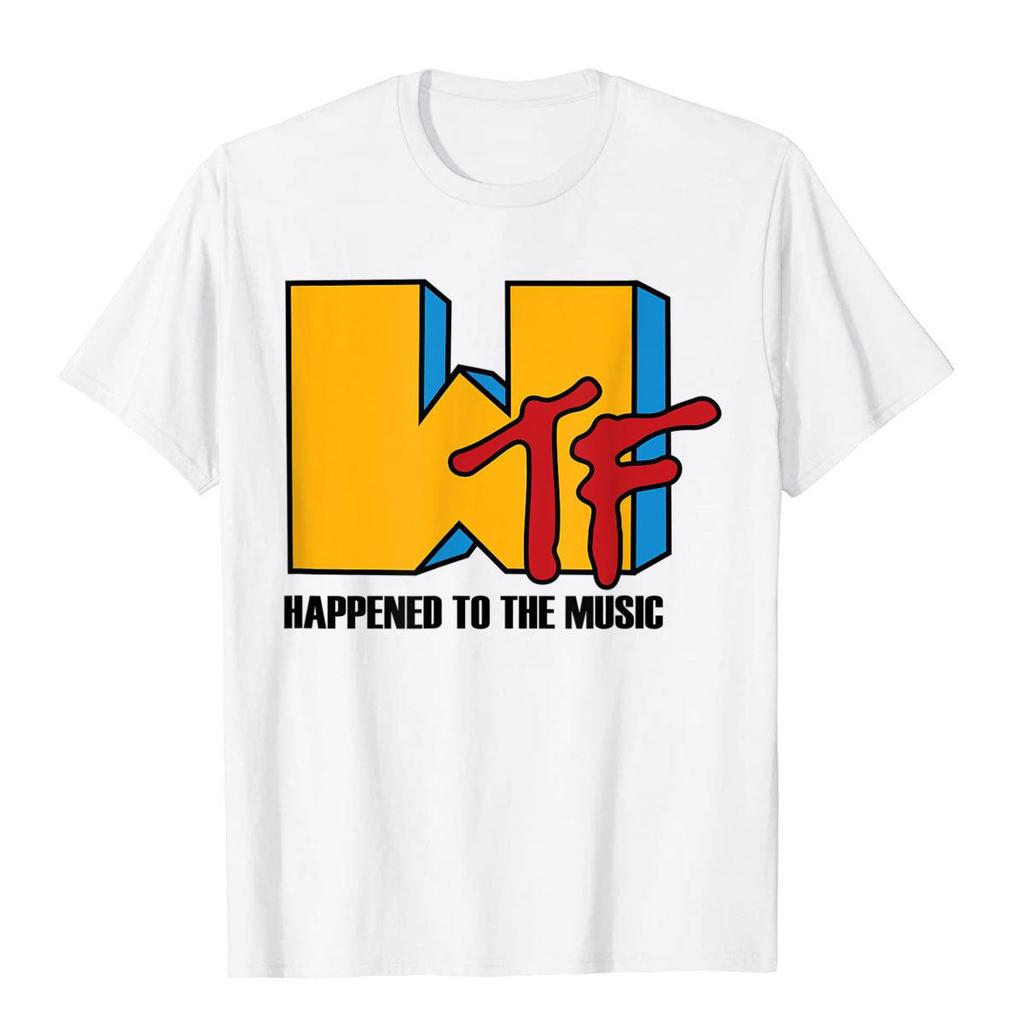 Wtf Happened To Music Funny Retro 80s Tshirt Popular Unisex T Shirts Funny Tops Shirts Cotton Gothic