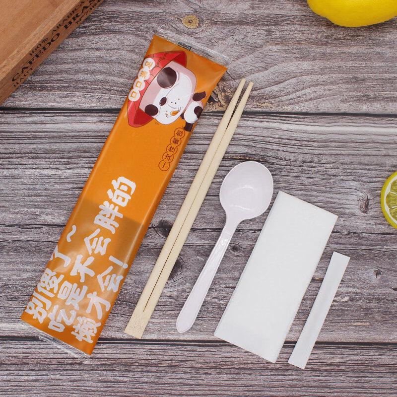 Disposable Bamboo 4-Piece Cutlery Set