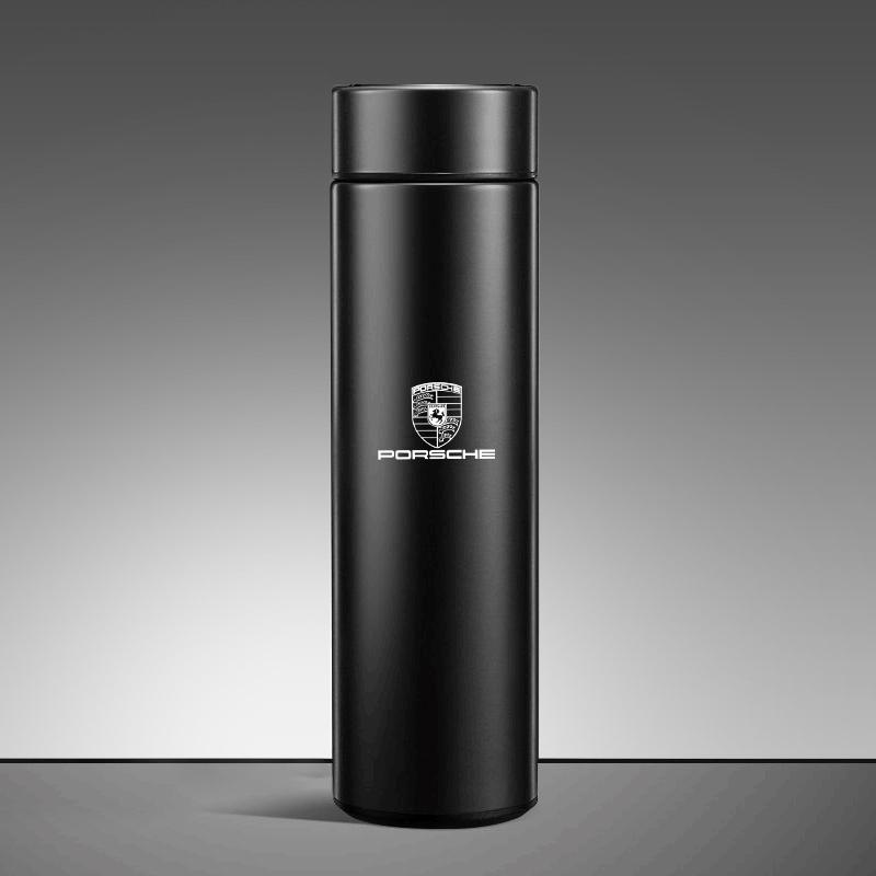 AFUHD1 500ML Temperature Display Thermos Cup Stainless Steel Vacuum Insulated Cup Sticker For Porsche Cayenne Macan 911 Taycan Cayman