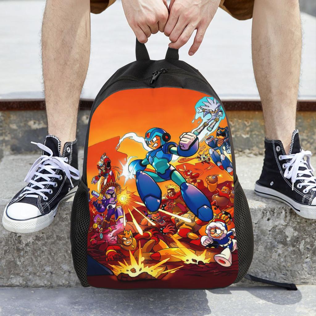 Мультяшный рюкзак Mega Man Женский полиэстеровый походный рюкзак Легкий элегантный школьный рюкзак