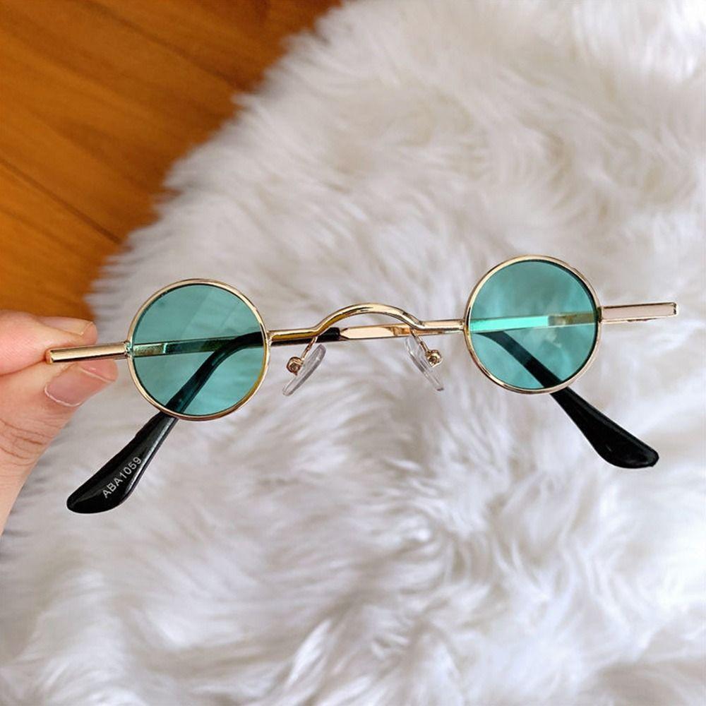 Small Round Sunglasses Metal Frame Hip Hop Punk Sun Glasses Mini Candy Color Lens Sunglasses Ins Fashion Shades For Women Men