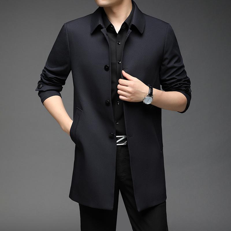 Весенняя мужская ветровка куртка среднего возраста деловая повседневная средней длины мужская весенне-осенняя мужская ветровка куртка мужские топы