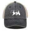 White Forest Bear Mesh Cap Adjustable Baseball Cap Hat For Woman Distressed Simple Snapback Trucker Hat Ideal Choice For Gifts