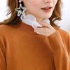Fake Collar Lace Jacquard Tube Top Button Closure Adjustable Bust Solid Color Fake Collar Formal Casual Wear