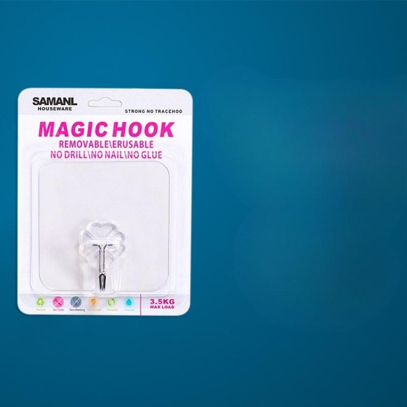 Прозрачный клейкий крючок, Кухонный клейкий крючок, Бесшовное крепление к стене, Настенное крепление для ванной комнаты, Крючок без гвоздей, Не нужно сверлить отверстия