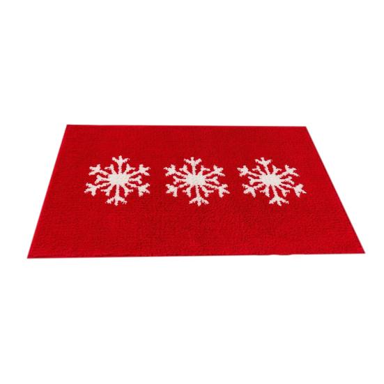 Christmas Floor Mat Faux Cashmere Snowman Letter Printing Anti-slip Doormat Water Absorbent