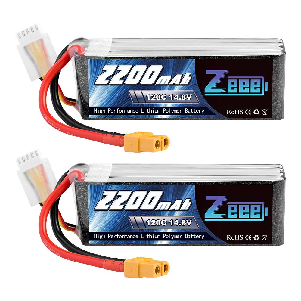 2 шт. LiPo аккумулятор Zeee 4S 2200 мАч 14,8 В 120C с разъемом XT60 для FPV дрона, RC автомобиля, лодки, вертолета, самолета, RC моделей