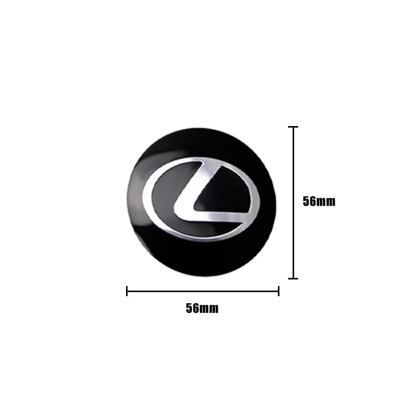BJYL6 Interior Stickers 56/60MM 4Pcs Car Wheel Center Hub Caps Logo Cover Emblem Stickers For Lexus GC UX NX LX RX GX CT200h F Sport E