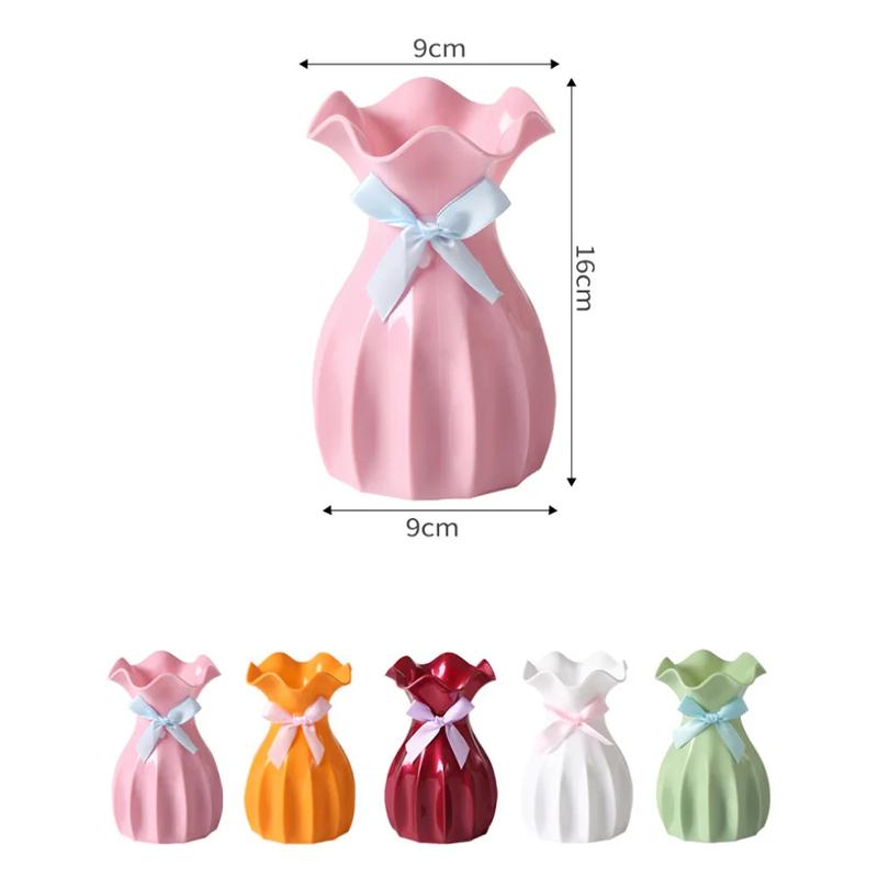 Ваза для цветов в скандинавском стиле, украшения для дома, современные маленькие белые вазы для сухоцветов для интерьера, мини-пластиковый горшок, украшение для комнаты, декор