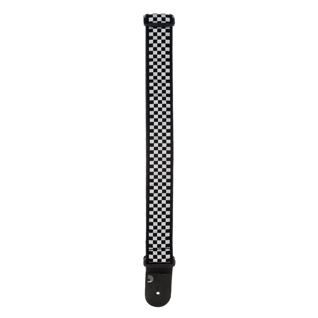 Guitar Strap Woven Strap 50C02 Black & White Checkerboard D'Addario