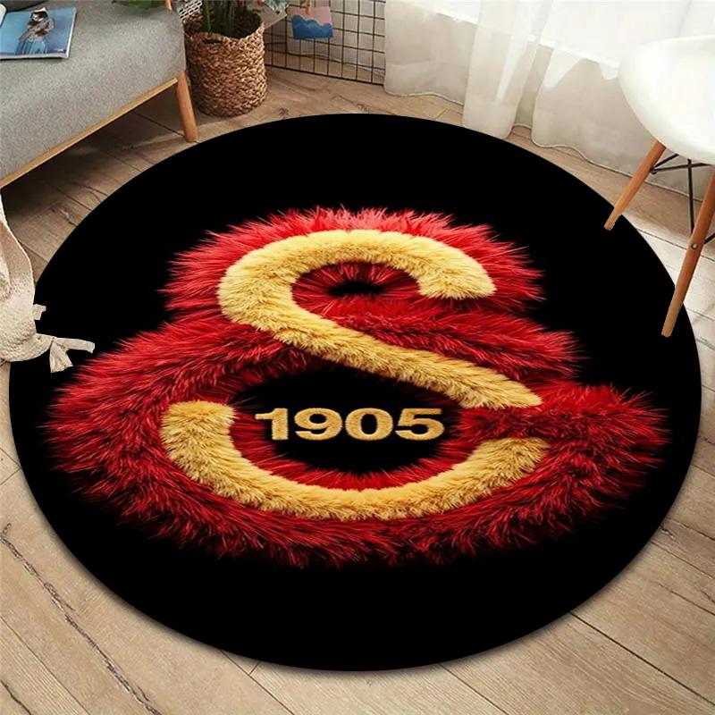 Круглый ковер Galatasaray S, Ковер для гостиной, спальни, дивана, игровой комнаты, Декор, Нескользящий коврик для пола