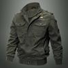 Men's Spring and Autumn Military Jacket Male Cotton Collar Pilot Cotton Jacket Plus Velvet Winter Men Coat