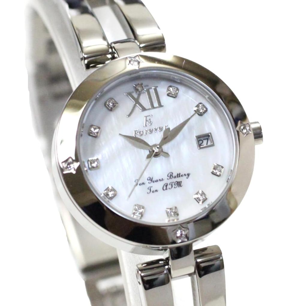 Ladies Watch 10 ATM Water Resistant with 10 Year Battery Movement Belt Can Be Done Without Bracelet Watch Popular Calendar Date As a White Shell Dial
