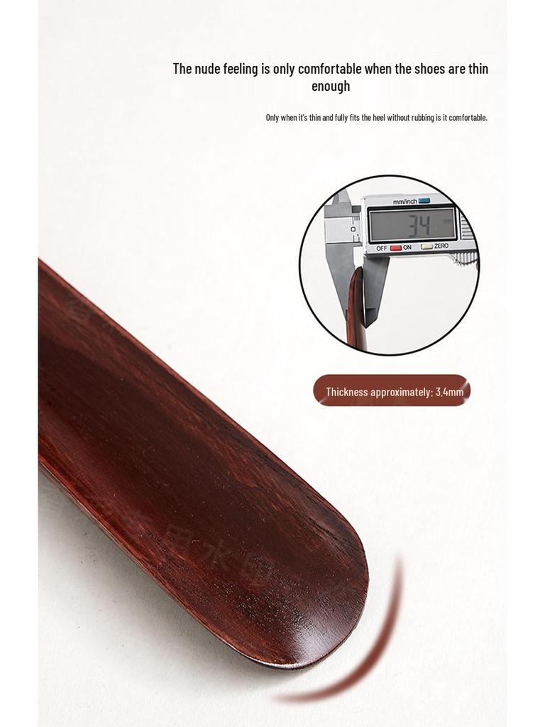 Walnut Wood Long Handle Shoehorn - Extended Shoe Lifter for Easy Use