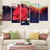 Modern Home Decor Poster Modular Wall Art Canvas Painting 5 Pieces HD Printed Sunset Red Rose Flowers Pictures No Frame
