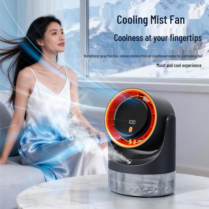 USB Rechargeable Multi-Functional Humidifying Desk Fan