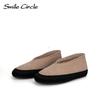 Genuine Leather Women Ballet Shoes Natural Wool Slip-On Flat Shoes Fashion Comfortable Women Shoes