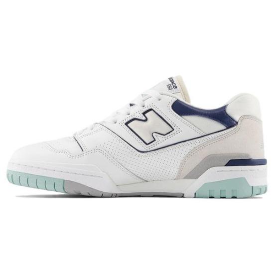 New Balance 550 Низкие Белые Мятные Темно-синие - BB550WCA