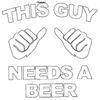 Черная футболка Этот парень нуждается в пиве Графический принт Повседневная одежда для мужчин Вечеринка Веселая Заявление Футболка