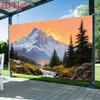 2D plane 1 piece showcases the natural beauty of the snow-capped mountains intertwined with the sunset suitable for events