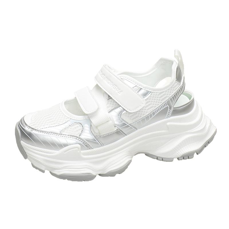 Мода 2024 года Новые модные сандалии Baotou на толстой подошве для женщин Дышащая полая сетка Удобная спортивная обувь для пап