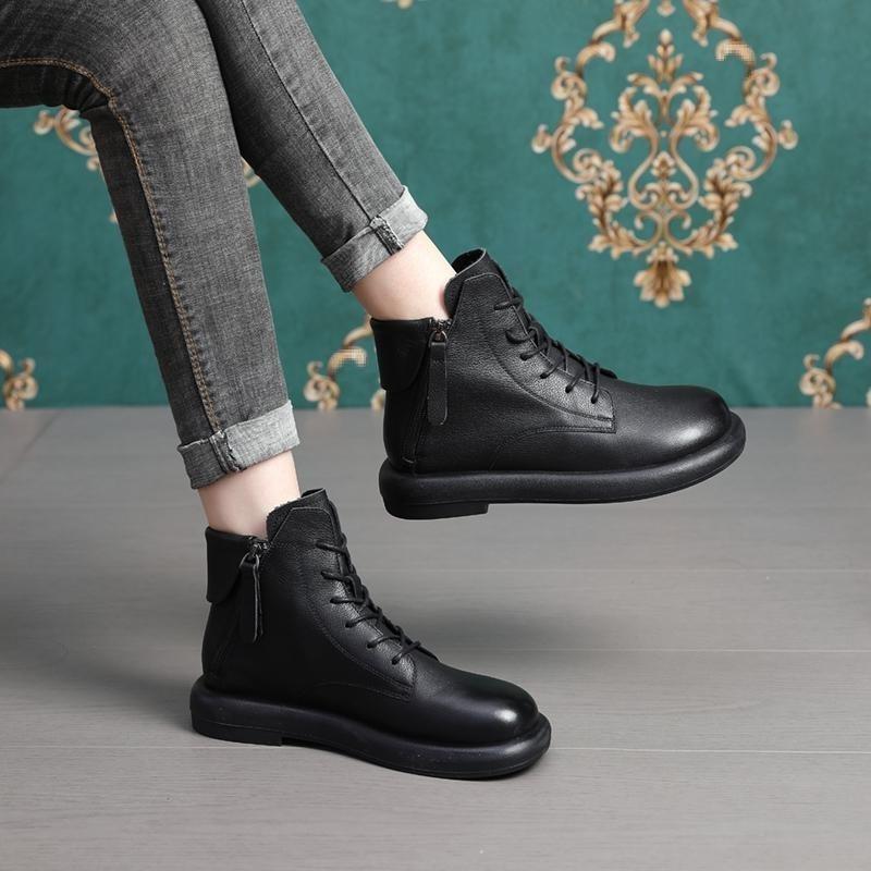 Новые осенне-зимние повседневные красные синие женские ботинки Martin с мягкой подошвой и плоским дном короткие ботинки из коровьей кожи с круглым носком ботинки в стиле ретро модные повседневные