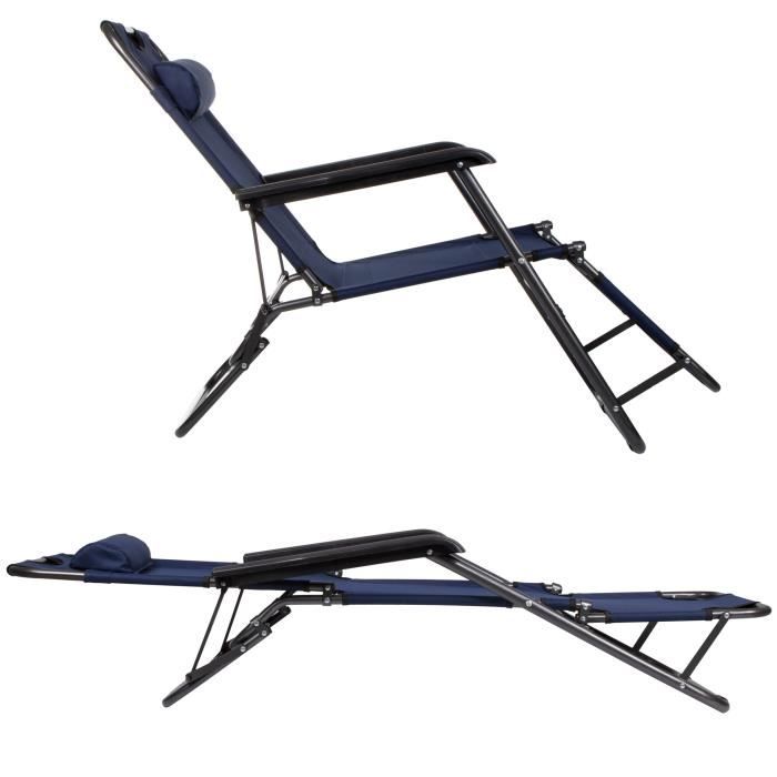 Transat de jardin pliable SPRINGOS - синий - вместимость 120 кг