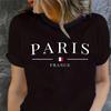 Fashion Women Word Paris Print T Shirt Funny Casual O-neck Short Sleeves T-shirt Summer Female Tee Shirt