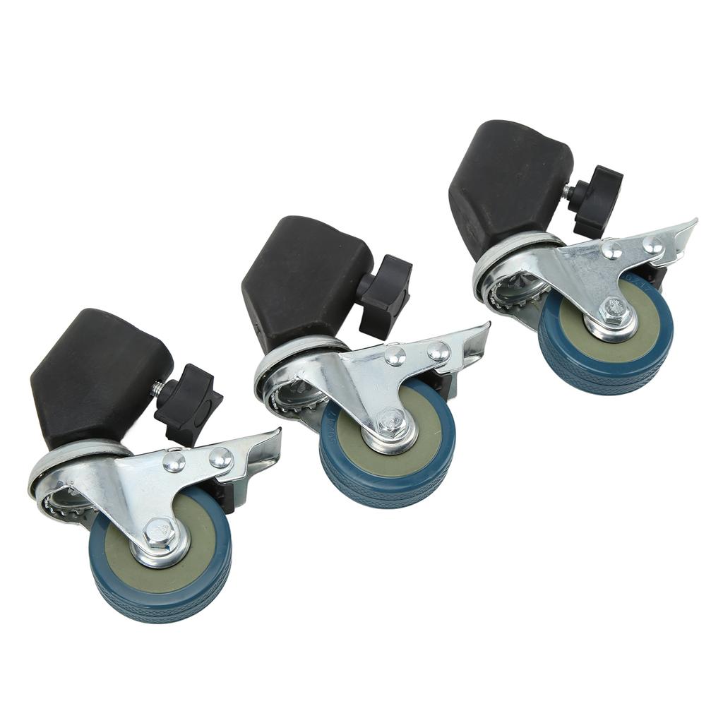 3pcs 22mm Swivel Caster Wheels Set for Photography Light Stand Studio Photo Video Shooting Locking Caster Set with Brake