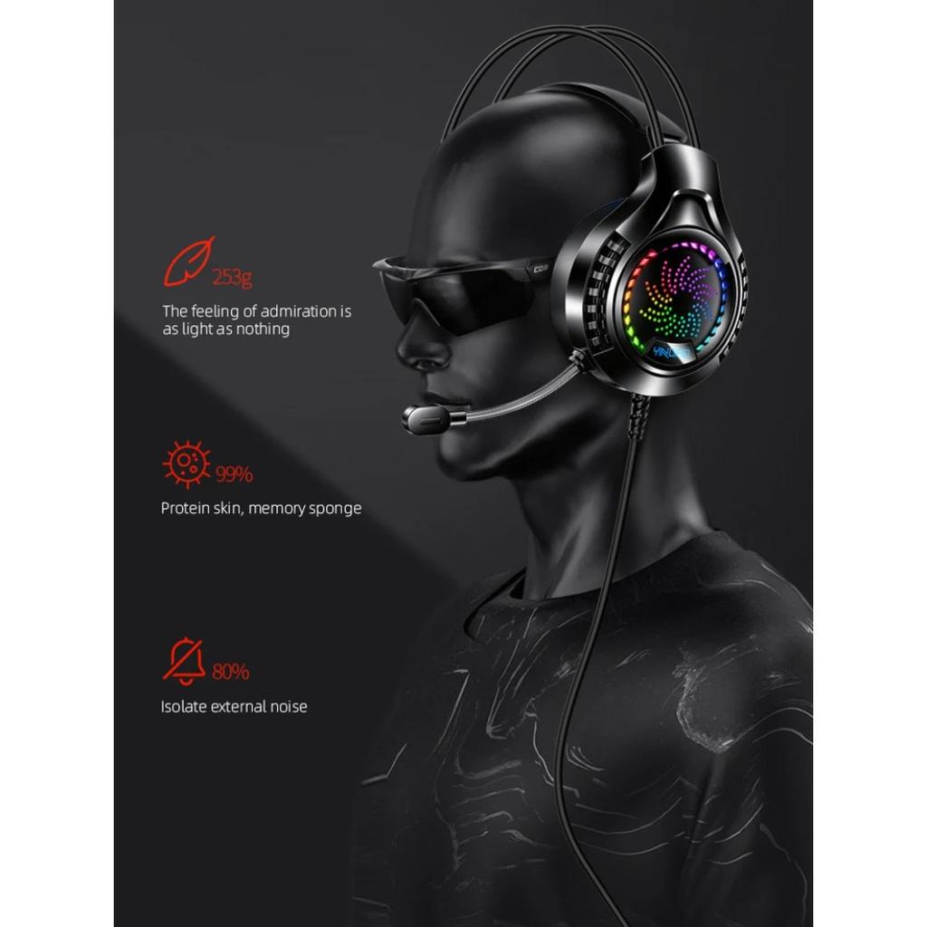 С микрофоном, регулятором громкости, игровые наушники для ПК, 3,5 мм, светодиодная подсветка, проводные игровые наушники, игровая стереогарнитура