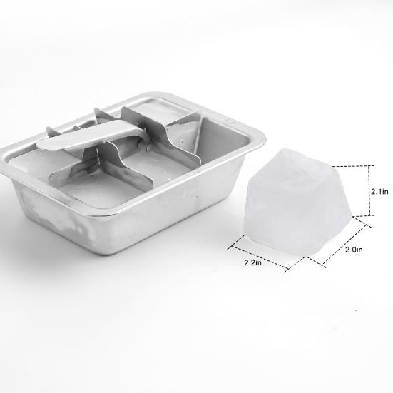 Поднос для кубиков льда из нержавеющей стали с рычажной ручкой Форма для больших кубиков Льдогенератор для виски и коктейлей Кухонный бар, вдохновленный винтажем