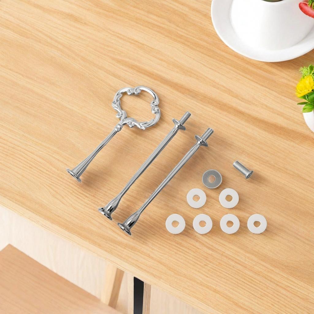 1 шт. Подставка для торта в европейском стиле, серебристая, съемная