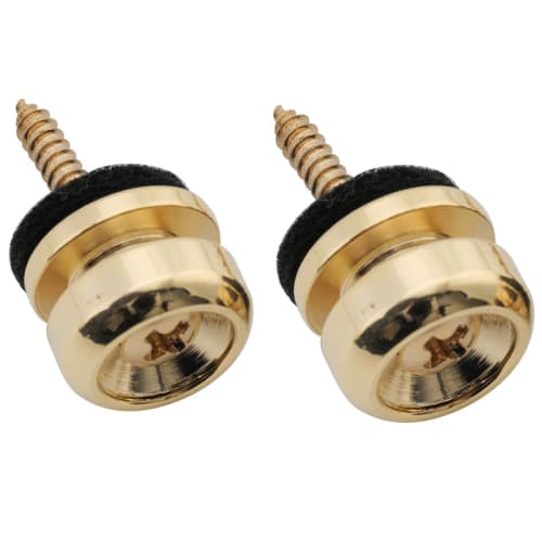 Musiclily Pro 14mm Strap Pins/Endpins, Steel, for Electric Guitars, Acoustic Guitars, Classical Guitars, and Ukuleles, Gold (Set of 2)