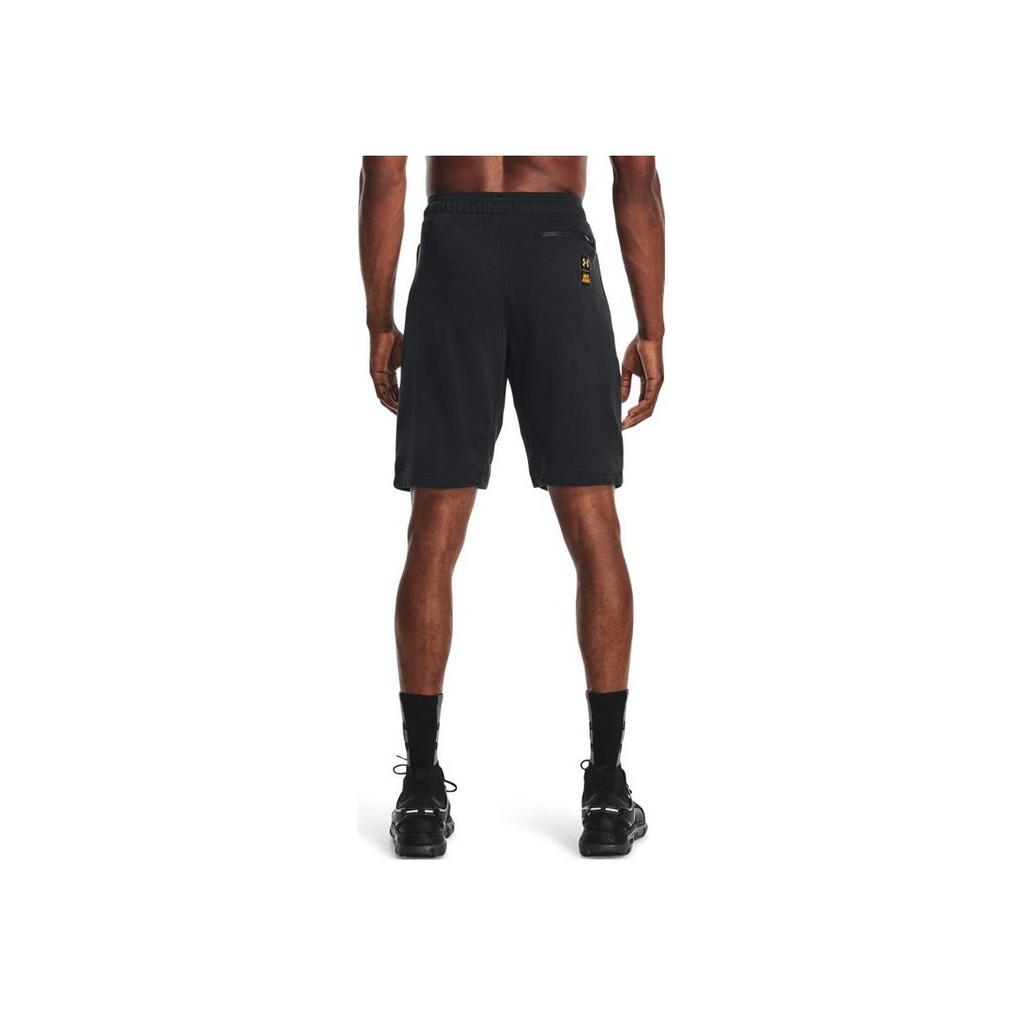 Under Armour Logo Print Drawstring Elastic Waist Straight Leg Shorts Men Shorts Black 1366408-001