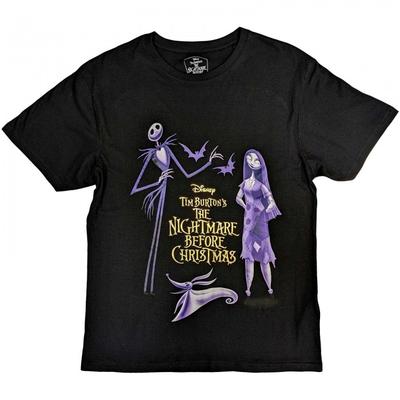 Nightmare Before Christmas Футболка унисекс для взрослых с героями Джека и Салли из хлопка с декором