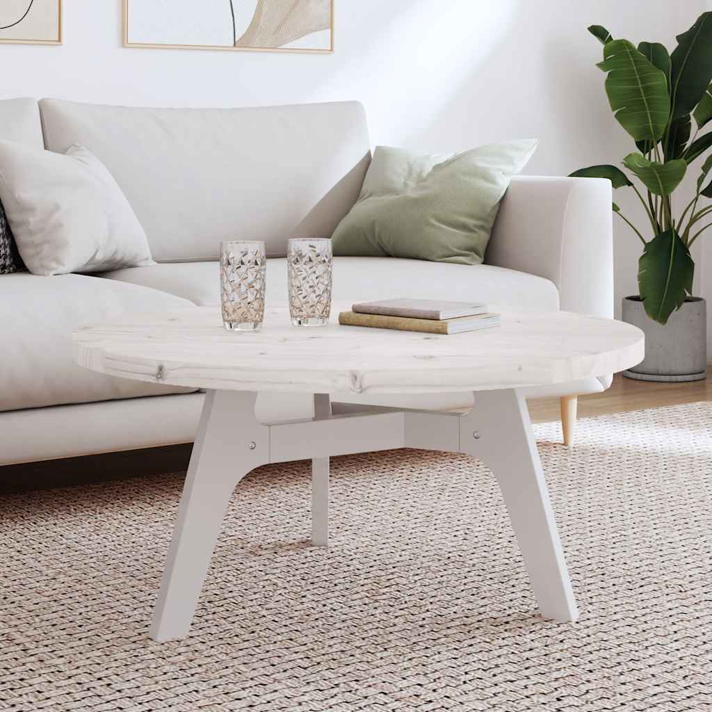 Vidaxl Blat Do Stołu, Okrągły, Biały, Ø90X3 Cm, Lite Drewno Sosnowe
