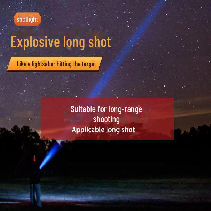 Rechargeable Multifunctional USB Super Bright Flashlight with Intelligent Display and Long-Range Zoom