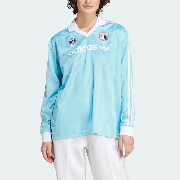 Adidas Originals Drop Shoulder Sleeve T Shirt Women's Crystal Blue (Unisex) T-Shirts IR9770