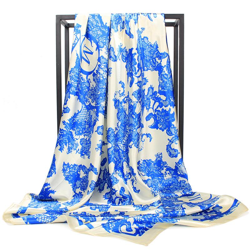 High-quality Luxurious Silk Scarves Headband Scarfs Neck Scarf For Women Chain Silk Scarf Women's Decorative Shawl