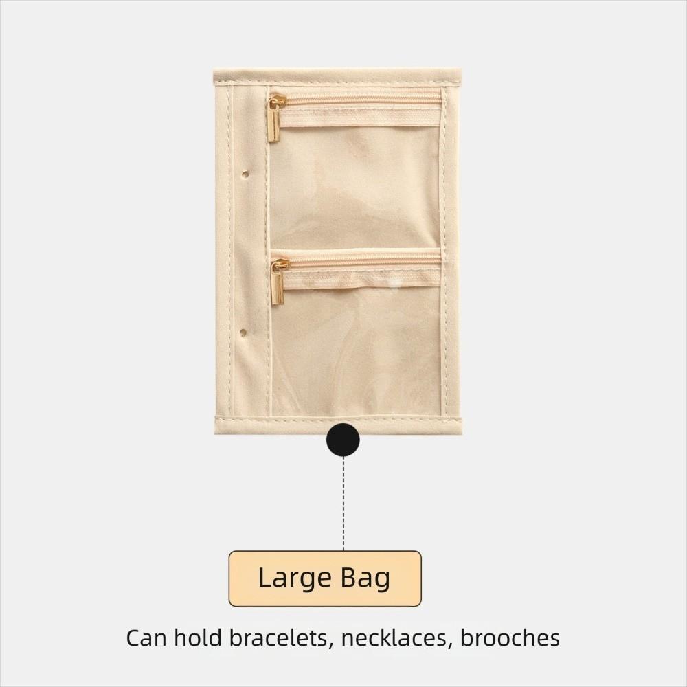 Zipper Jewelry Storage Book PU Leather Jewelry Organizer Roll Jewelry Storage Bag for Women